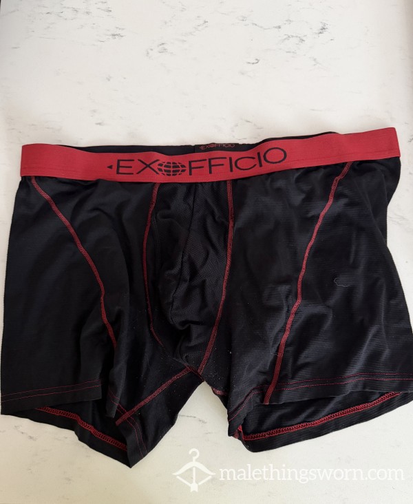 Very Worn L Exoficcio Black Boxer Briefs