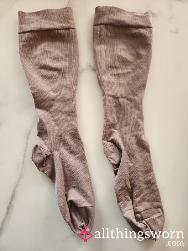 Very Worn Nurses Support Stockings