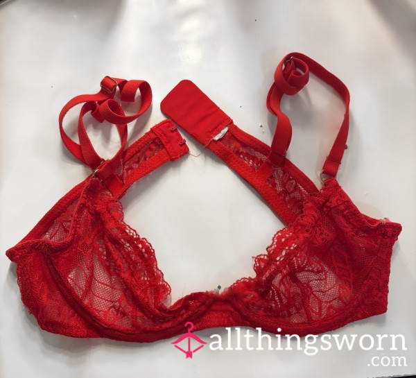 Very Worn Red Lace Bra (perfumed) 💋