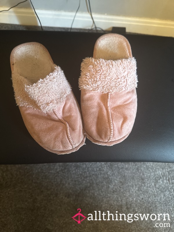 Very Worn Slightly Sweaty Slippers Worn Daily For Over 6 Months