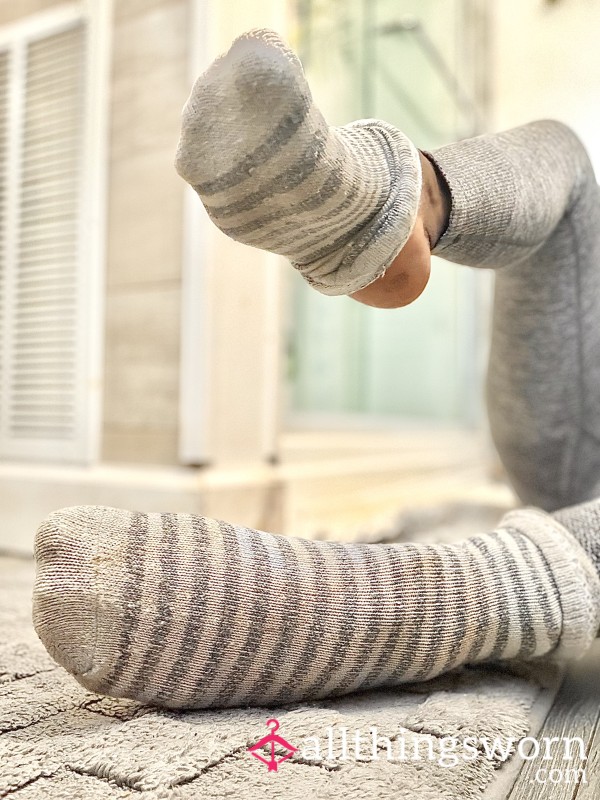 Very Worn Striped Knit Socks