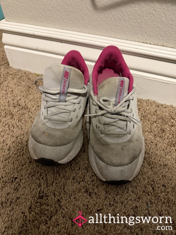 Very Worn, Very Stinky Pink & Grey Nikes