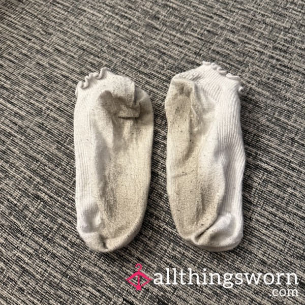 Very Worn White Ankle Socks