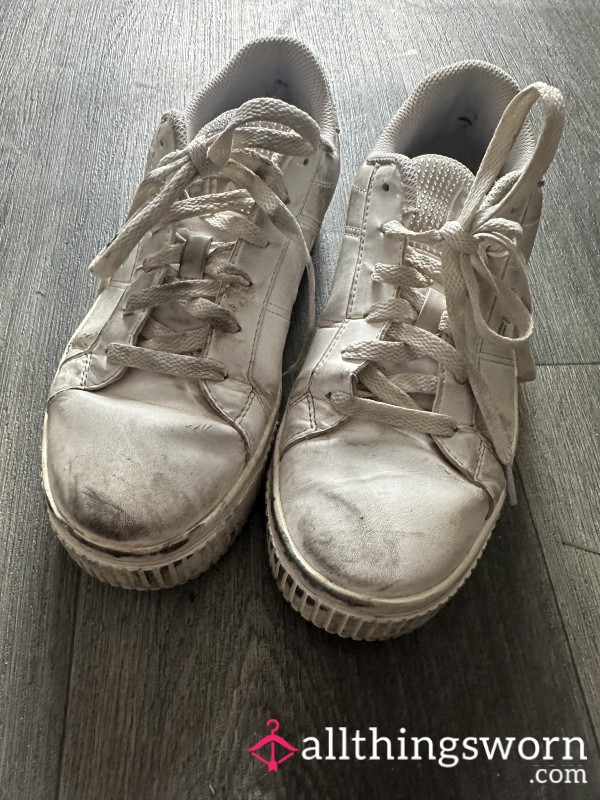 Very Worn White Pumps  . Used All Spring And Summer