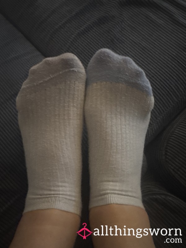Very Worn White Trainer Socks
