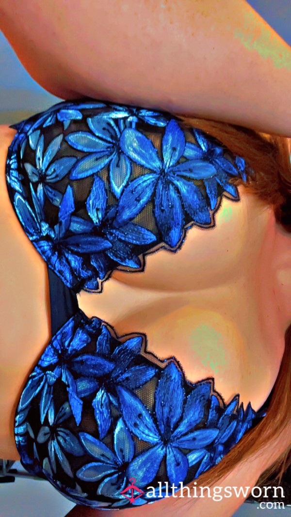 Vibrant Blue Flor*l Bra