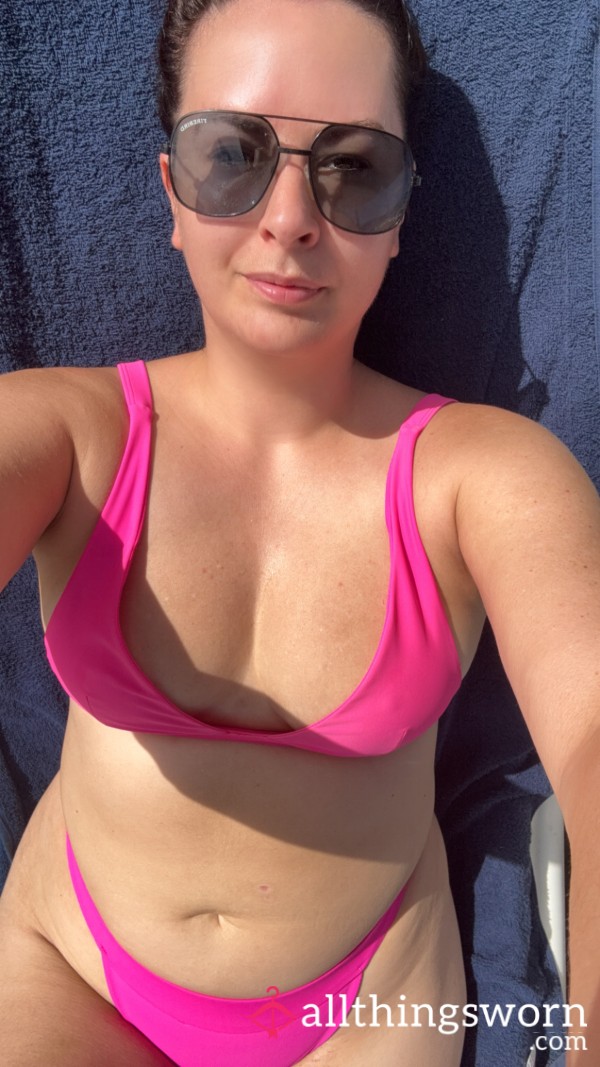 Vibrant Pink, Canadian-made, Nora Swimwear Bikini Top & Bottom