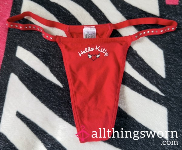 Vibrant Red Hello Kitty Thong