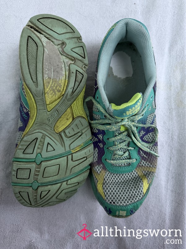 Vibrant Well Worn ASICS Trainers/Sneakers