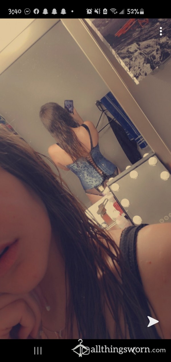 Vintage Corset! Blue And Black Lingerie Corset!