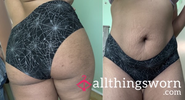 Victoria Secret Black Spiderweb Panties Worn All Day