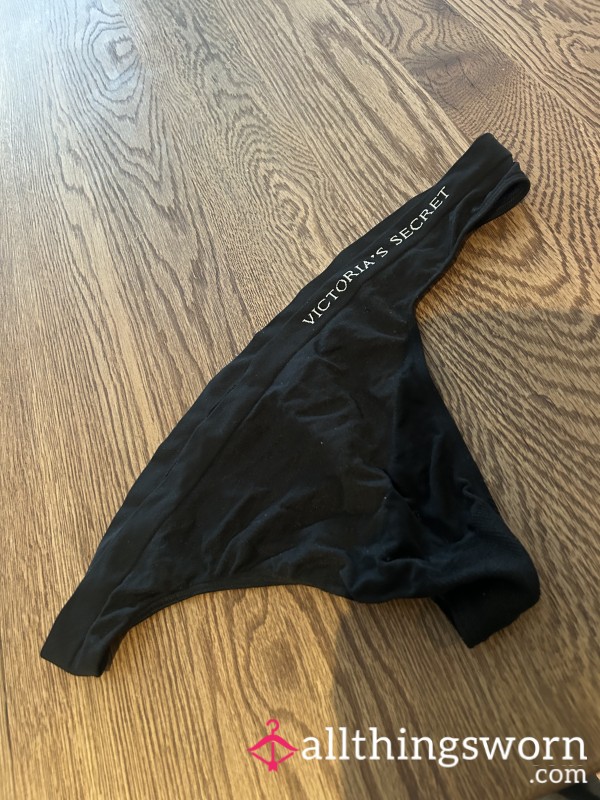 Victoria Secret Black Worn Thong