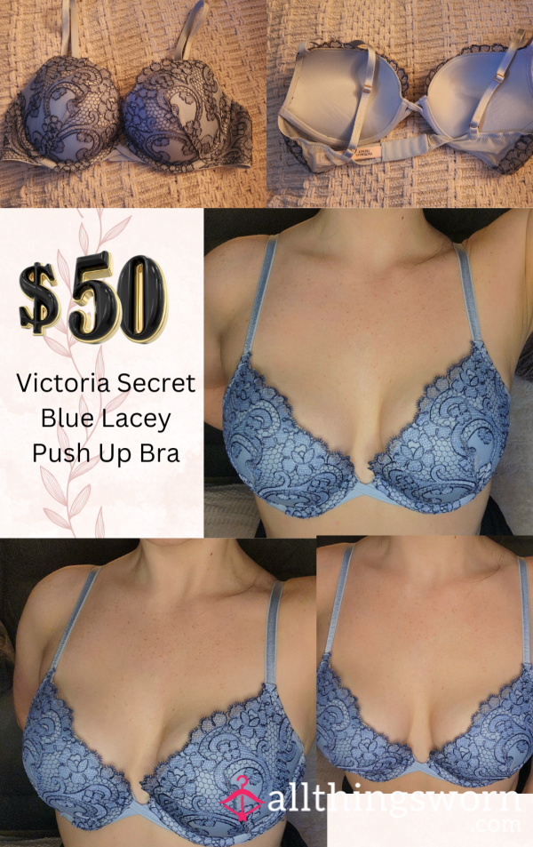 Victoria Secret Blue Lacey Push Up Bra