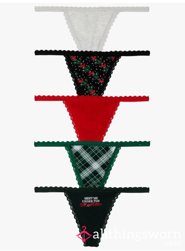 Victoria Secret Cotton Christmas Thong Pack