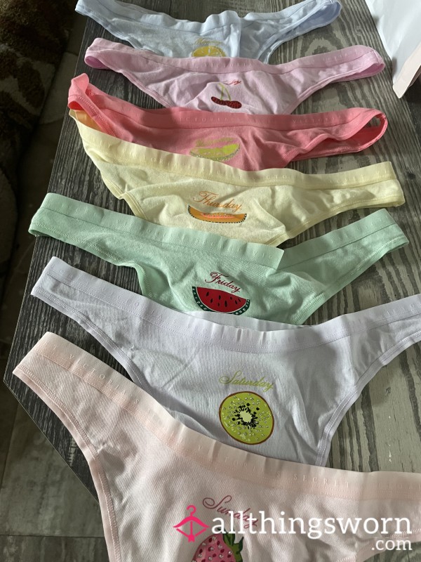 Victoria Secret- Days Of The Week Panties- Comes W/ 3 Day Wear