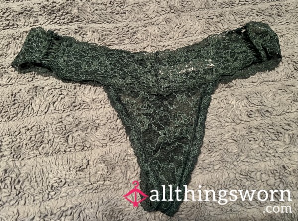 Victoria Secret Green Lace Thong