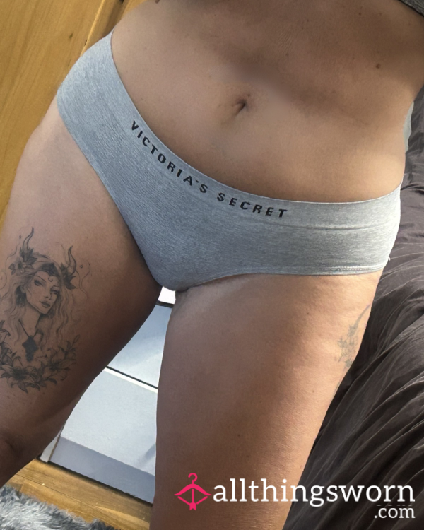 Victoria Secret Grey Gym Panties 💋 Ready To Custom Wear For You 💋