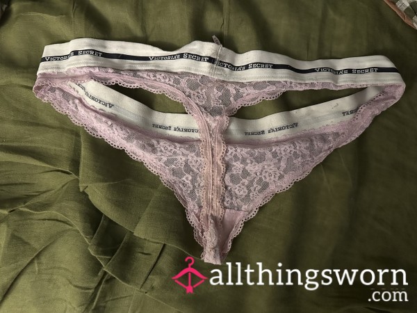 Victoria Secret Lace Purple Thong - Discolored