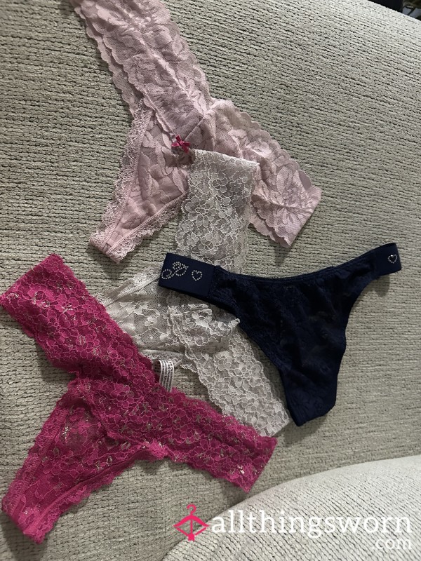 Victoria Secret Lace Thongs 4 Pc Bundle
