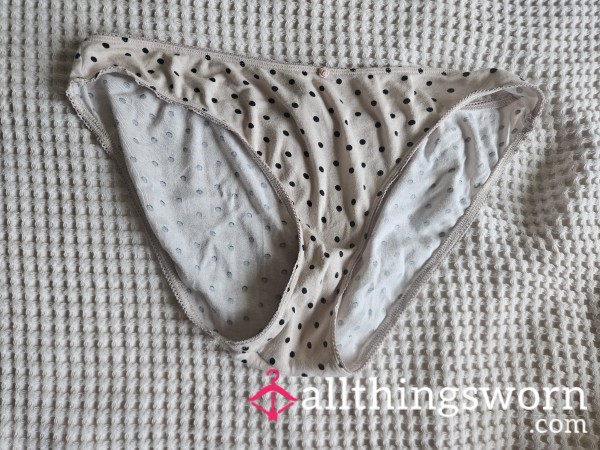 Victoria Secret Pink And Black Polka Dot Bikini Panty Extra Large