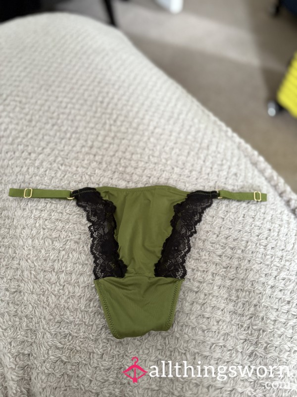 Victoria Secrets Green & Black Thong