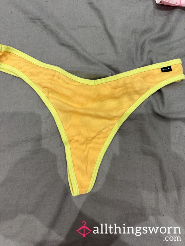 Victoria Secrets (pink Collection) Yellow Thong