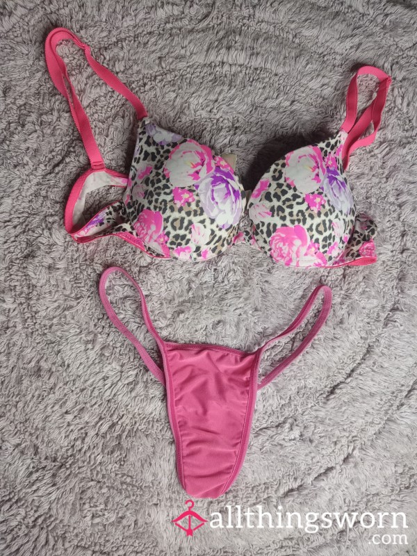 Victoria's Secret 34AA (Stretched!!!)And Pink Micro Thong - Sissy Set