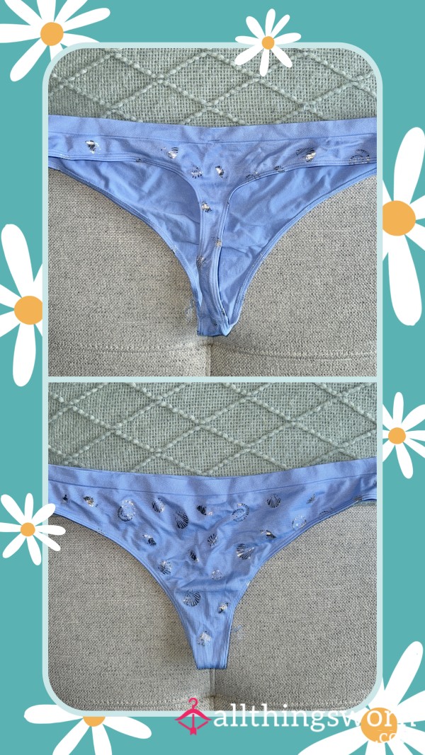 Victoria's Secret - Beachy Blue Thong With Seashells 🐚🌊
