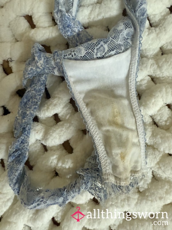 Victoria's Secret. Beautiful, Blue And White Lace, Smelly Panties.