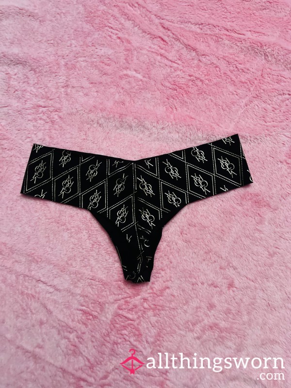 Victoria’s Secret Black And Gold Seamless Thong