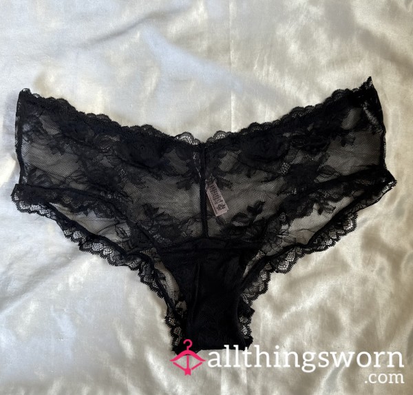 Victoria’s Secret Black Rose Lace Cheeky Panty