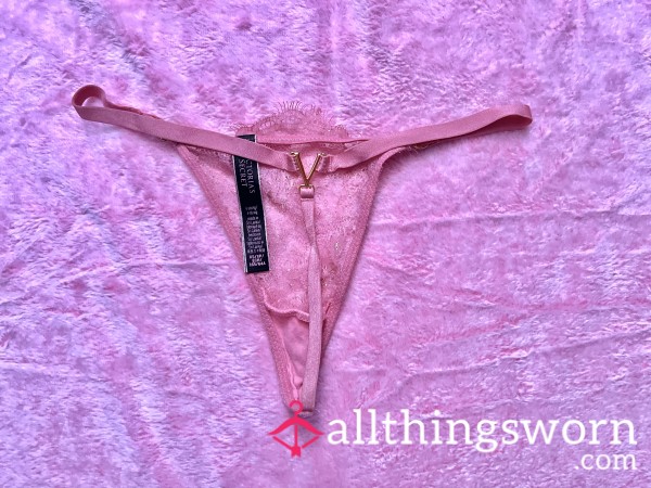 Victorias Secret Flaky Gold Cor*l V String
