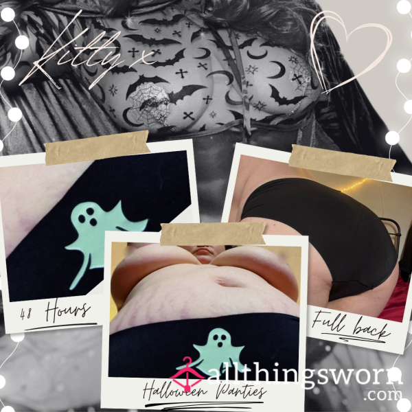Victoria's Secret Halloween 48 Hours Wear Full Back Black Panties - Glow In The Dark Ghost 👻