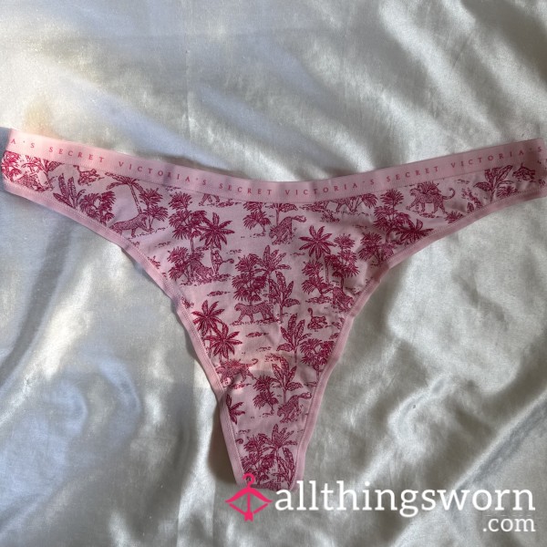 SOLD Victoria’s Secret Pink Jungle Cotton Thong