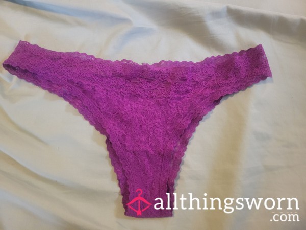 Victoria's Secret Lace Cheeky Purple Panty - My Favorite Date Night Thong