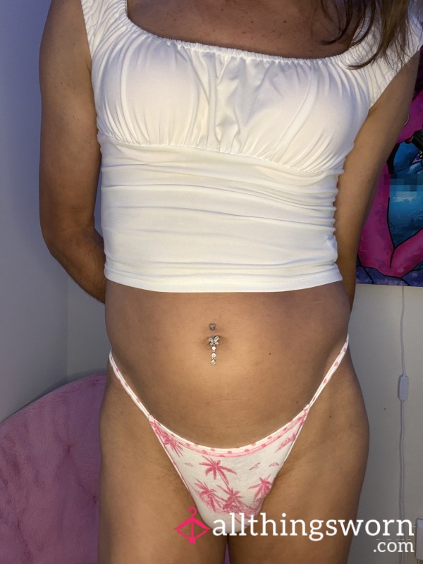 Victoria’s Secret Pink Pink Palm Tree Cotton String Bikini