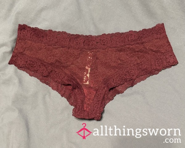 Victorias Secret PINK Very Cheeky Lace Maroon Panties