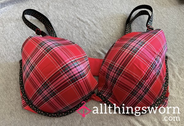 Victoria’s Secret Red Plaid Push Up Bra