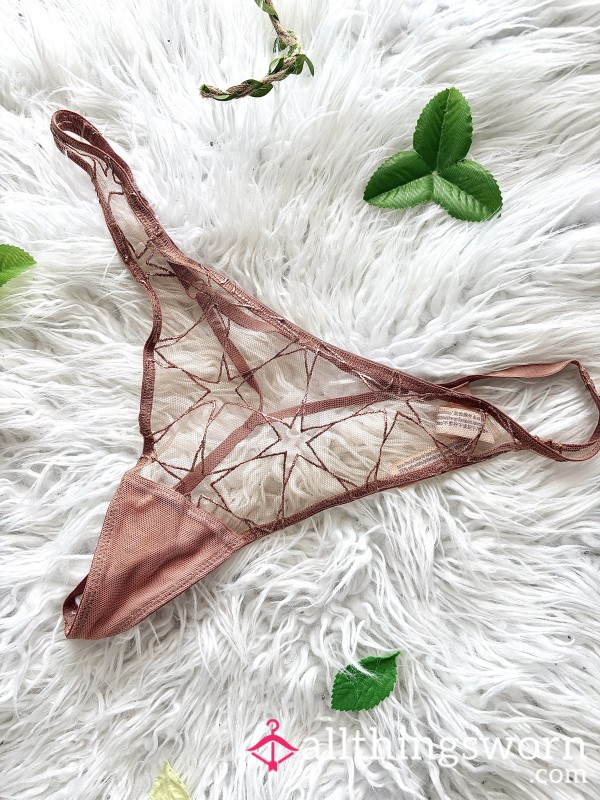Victoria’s Secret Worn Rose Gold V-String Thong (med)
