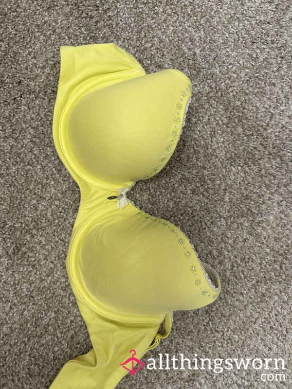 Victorias Secret Yellow Bra With Rhinestones
