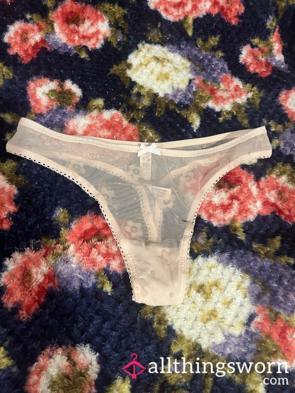 VictoriaSecret Lace Pink Thong