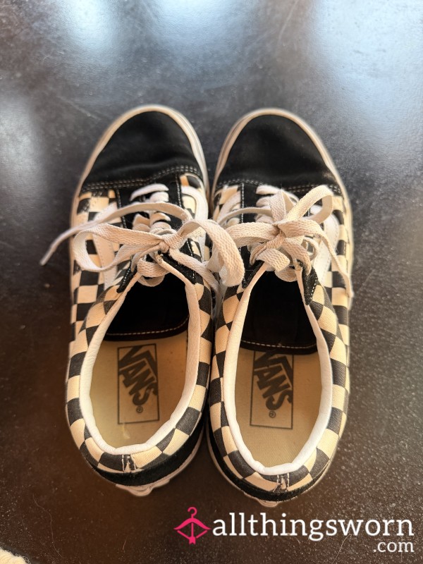 Vinegary Black Checked Vans