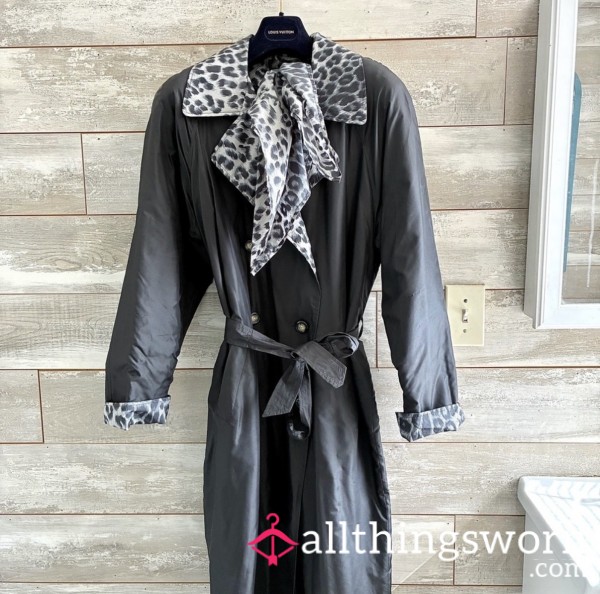 Vintage Atlantic Beach Silk Cheetah Print Trench
