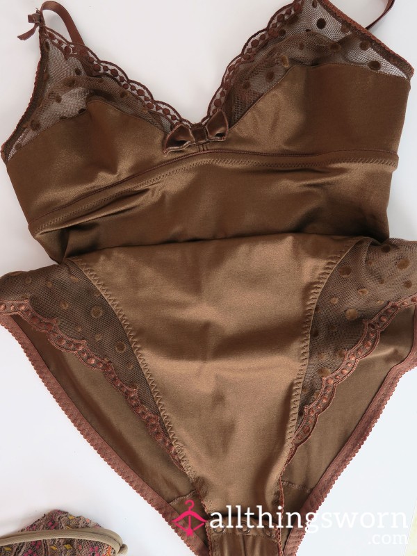 Vintage Brown Satin Bodysuit – Malizia By La Perla