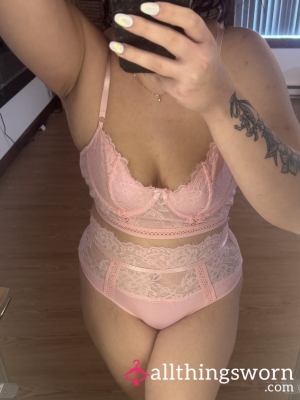 Vintage Inspired Pink Lace Lingerie