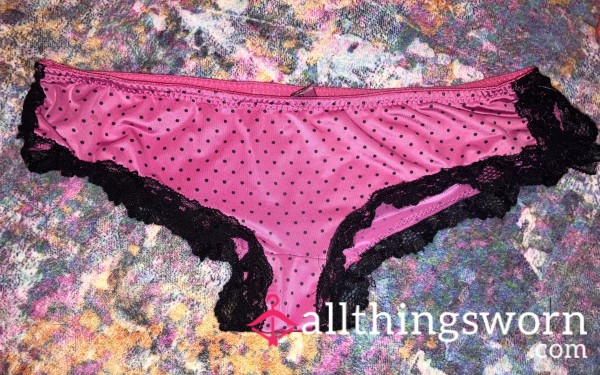 Vintage Pink & Black Polka Dot Panty