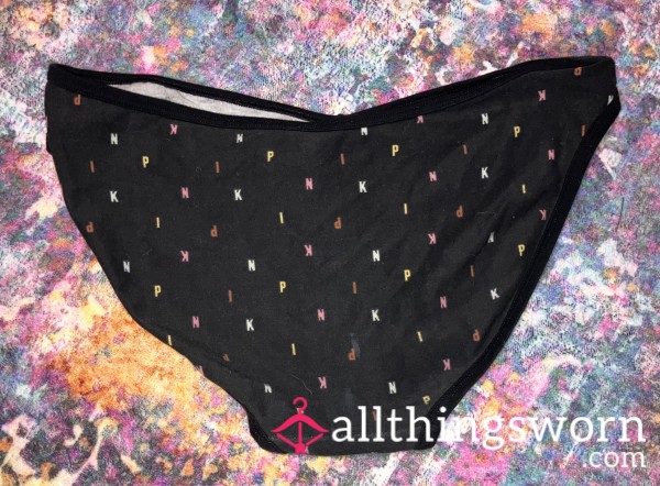 Vintage PINK Victoria Secret Colorful Letters Panty