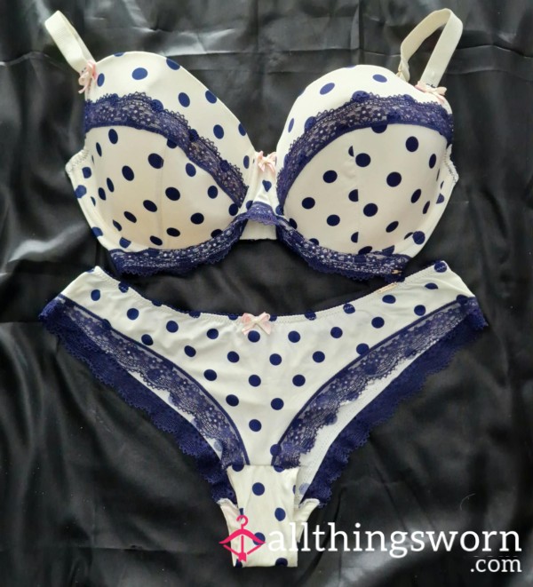 💙 Vintage Polka Dot Lingerie Set - For True Sissy & Lingerie Lovers 💋