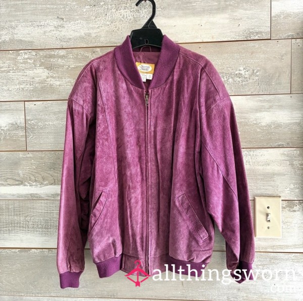 Vintage Sierra Suede Split Pig Suede Leather Bomber Jacket