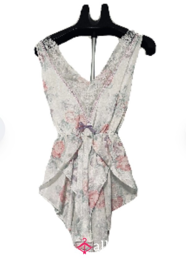 Vintage Silky Lingerie Short Romper